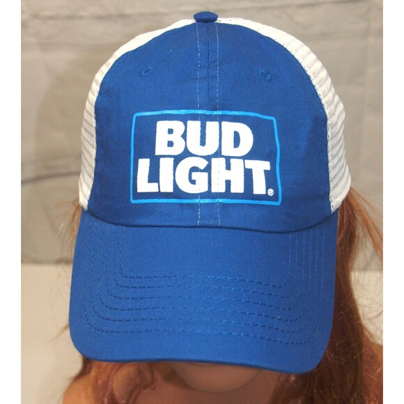 BUD LIGHT Logo Trucker Hat Officially Licensed Mesh Adjustable Cap NEW Unisex - Picture 1 of 5